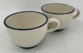 Pfaltzgraff Mountain Shadow Stoneware 2 Coffee Mug/Tea Flat Cup Blue-Tea... - $14.84