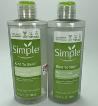 2x Simple Kind to Skin Micellar Cleansing Water 6.7 oz each Sensitive Lot of 2 - £7.02 GBP