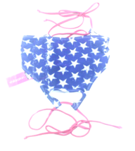 Xhilaration Womens Bikini Top With Laces Red White Blue USA Stars Size S... - $12.05