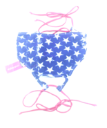 Xhilaration Womens Bikini Top With Laces Red White Blue USA Stars Size S... - £9.52 GBP