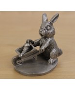 Vtg Hudson Pewter 1841 G. Sharpe BUNNY Wheelbarrow Rabbit USA 1980 - $320.19 MXN