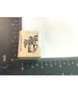 Stampin Up Rubber Stamp 1995 Coffee Cup Mug with Holly Plant Flowers Pre... - $4.04 CAD
