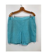 Talbots Shorts Womens 14 Turquoise Linen Cotton Pockets - $19.59