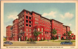 Vtg Postcard, The Union Memorial Hospital, Johnston Hospital, Baltimore MD - £4.80 GBP