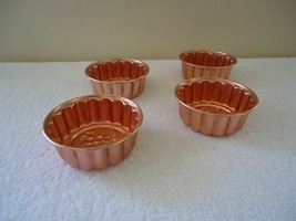 Vintage Set of 4 Small Copper Jello Molds &quot; BEAUTIFUL COLLECTIBLE USEABL... - £11.95 GBP
