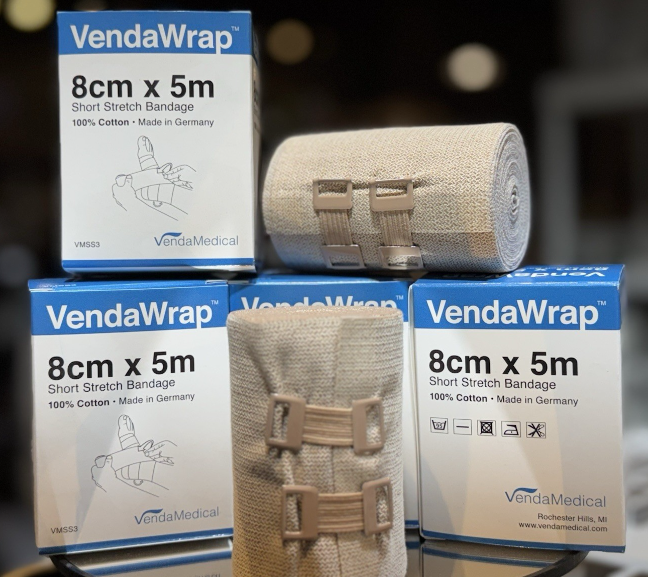 VendaWrap Short Stretch Compression Bandage 100% Cotton - 4 Rolls (8cm x... - $19.40