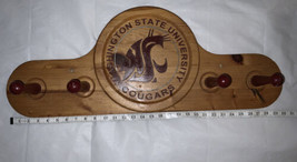 Wsu Coat Rack Hook Wooden Man Cave Washington State Cougars Wazzu - £67.63 GBP