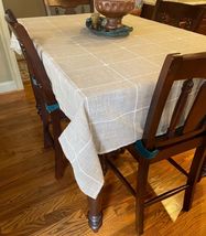 Vintage Farmhouse Gray Cotton Linen Tablecloth for Rectangle Table, 52''... - $49.40