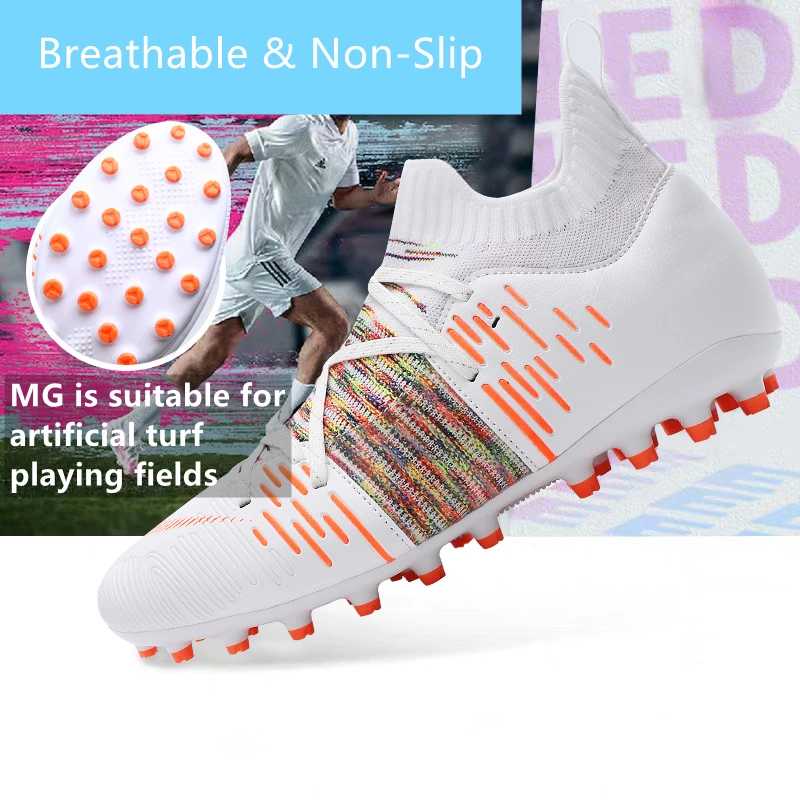 Sporting Professional Soccer Shoes Adults Kids Match Multiground/Turf Sole Footb - £66.05 GBP