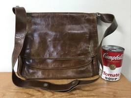 La Ducale Italian Brown Leather Adjustable Strap Shoulder Cross Body Bag... - $49.99