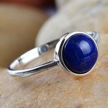 925 Sterling Silver Lapis Lazuli Round Stone Handmade Ring - $11.19+