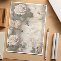 48  Sheets of  Decorative Stationery Paper for Letters , 8.5 x 11 - Roses#06704 - £19.75 GBP