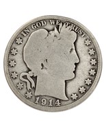 1914 Silver Barber Half Dollar 50C (Good, G Condition) Natural Color - $170.59 CAD