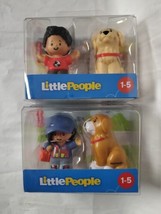 Fisher Price Little People Pack Mail Lady Girl Dog Post Office + Boy &amp; D... - £26.81 GBP