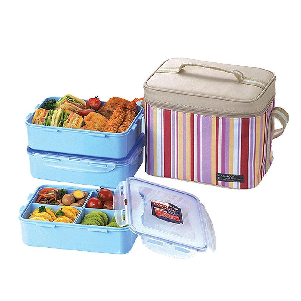 Lock & Lock Square Lunch Box with BPA Free Food Containers with Leak Proof Locki - $69.29