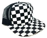 Dweebzilla Black &amp; White Checkered Print Flat Bill Adjustable Snapback H... - $13.67+