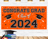 2024 Graduation Party Plastic Backdrop - 65&quot; X 32.7&quot; Congrats Grad Banne... - $17.69