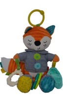 Infantino Go Gaga Pal Fox Plush Stroller Crib Rattle Activity Sensory Toy Orange - £10.82 GBP