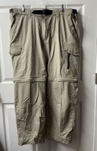 BC Clothing Convertible Cotton Blend Hiking Pants Mens XXLG  30 Khaki Taupe - $25.69