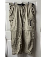 BC Clothing Convertible Cotton Blend Hiking Pants Mens XXLG  30 Khaki Taupe - £20.29 GBP