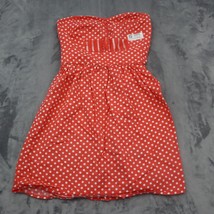 BeBop Dress Women Small Pink Casual Strapless Short Polka Dot Fit &amp; Flare - £20.55 GBP