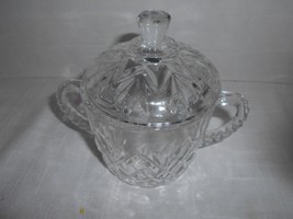 VTG Anchor Hocking Prescut Clear Glass Pineapple Motif Handled Sugar Bow... - $185.90 MXN