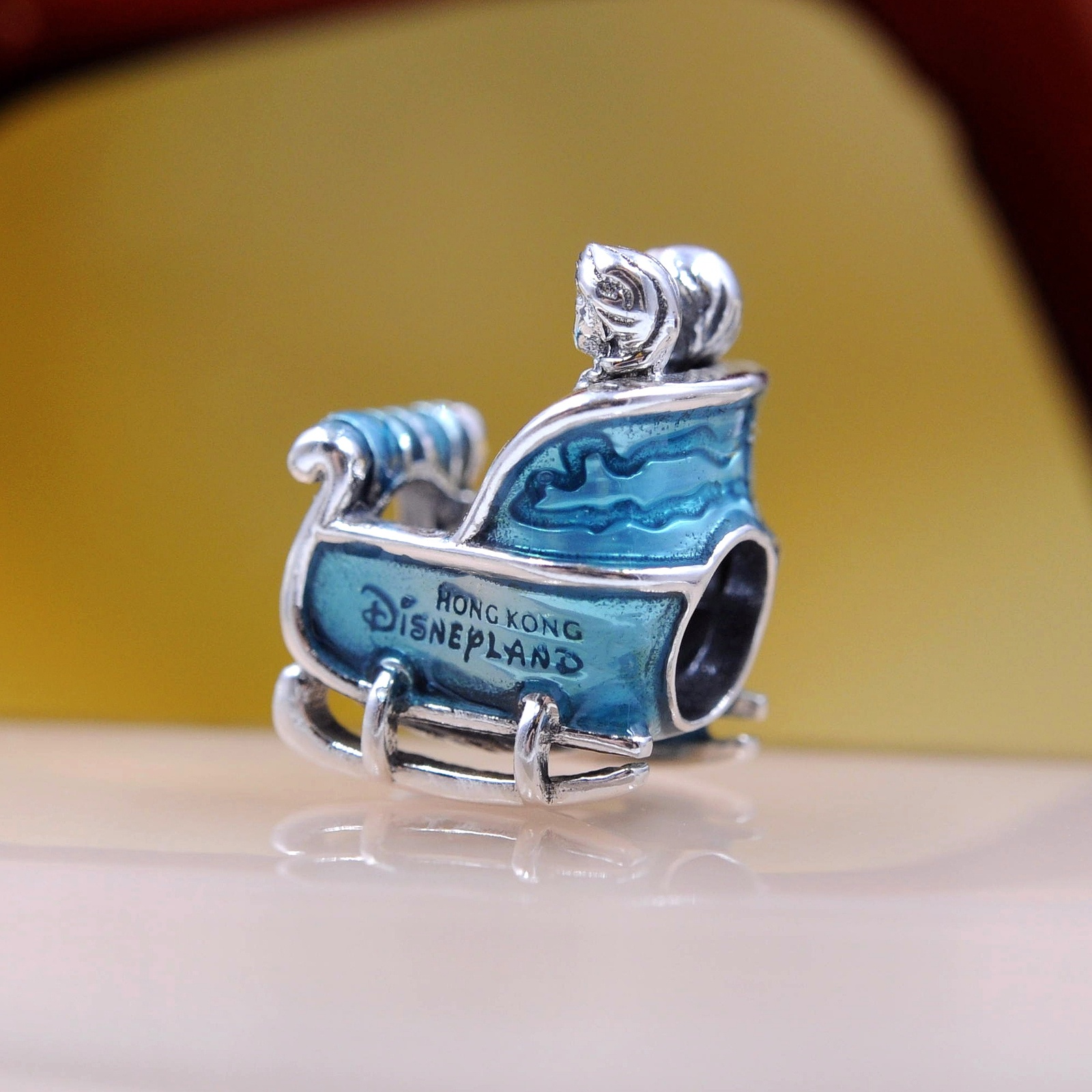 Primary image for Disney Parks World of Frozen Hong Kong Disneyland Anna Elsa Sleigh Charm 2024