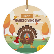 Thanksgiving Turkey Ornament Happy Giving Turkey Holding Axe Natural Ornament - £11.90 GBP