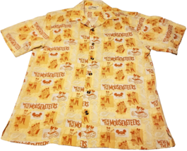 We&#39;re The MOUSEKETEERS- Disneyland Resort Usa Made Rayon M Rare CAMP/ALOHA Shirt - £52.31 GBP