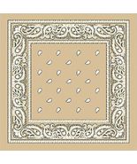 Beige - 12Pcs Paisley Print Bandana 100%Cotton Cover Head Warp Scarf - £22.52 GBP