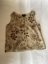 Laura Scott Beige Floral Sleeveless Top Large - e75 - €4,78 EUR