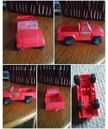 Vintage Smal Red Plastic Fire Department FD #3 Pickup Truck Tonka - £6.31 GBP