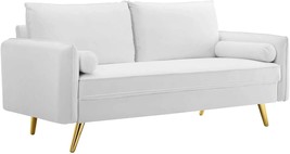 Revive Performance Velvet Sofa By Modway In White. - £386.37 GBP