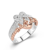 Anchor Diamond Anchor Ring Two-Tone Antiqu Engagement Ring Nautical Anch... - £101.21 GBP