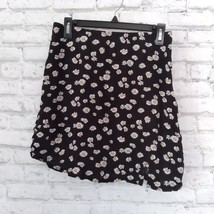 Hollister Skirt Womens Medium Black Floral Daisy Ultra High Rise Side Zip Mini - £15.82 GBP