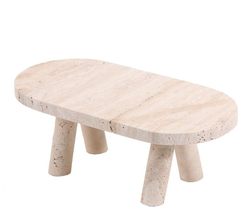 Modern Travertine Marble Mini Table Tray, Luxury Geometric Stone Desktop... - $198.00
