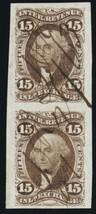 R40a, Used 15¢ Revenue Pair - VF/XF - Very Nice * Stuart Katz - £196.99 GBP