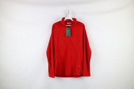 New Woolrich Womens Size Large Spell Out Half Zip Fleece Pullover Sweater Red - £35.57 GBP