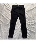 H&amp;M Women Skinny Fit Distressed Black Denim Jeans Size US 29 - $254.83 MXN