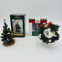 Hallmark Christmas Tree Wreath Frosty And Friends Set Keepsake Miniature - $40.50