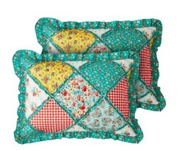 2-Pioneer Woman ~ Petal Party Patchwork ~ King Size Pillow Sham Set ~ 20 X 36 - £26.84 GBP