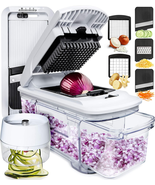 All-In-1 Vegetable Chopper, Mandoline Slicer &amp; Cheese Grater - Multi Bla... - $50.50