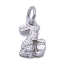 Easter Rabbit Charm Pendant .925 Sterling Silver - $24.99