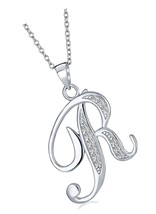 Cubic Zirconia Pave CZ Cursive Script Letter Alphabet - £94.58 GBP