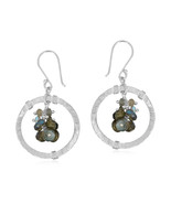 Artisan Crafted Sterling Silver Scratch Finish and Labradorite Jewelry E... - £23.72 GBP