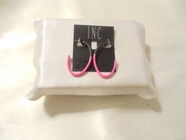 INC International Concepts Grey Tone 2&quot; Pink Oval Hoop Earrings H128 $29 - $11.51