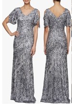 Size 10P Alex Evenings Sequin Lace Cold Shoulder Trumpet Gown BNWTS $259.00 - £95.91 GBP