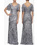 Size 10P Alex Evenings Sequin Lace Cold Shoulder Trumpet Gown BNWTS $259.00 - £94.35 GBP