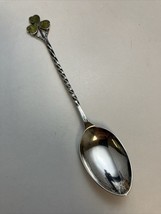 Connemara Green Marble Shamrock Galway Sterling Silver Souvenir Spoon c.1901 - £53.38 GBP