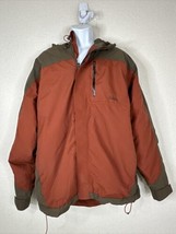Cabela&#39;s Dry Plus Men Size LT Red/Brown Full Zip Parka Hooded Pockets - £25.48 GBP